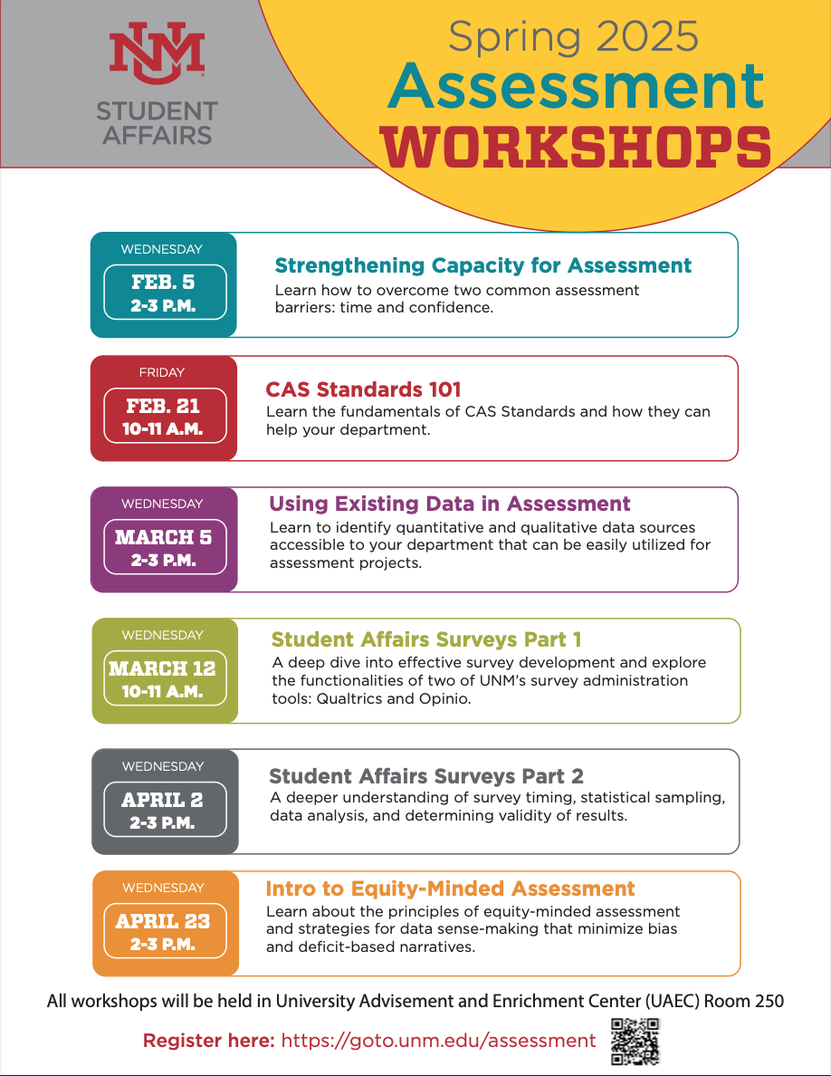 Assessment Workshops flyer